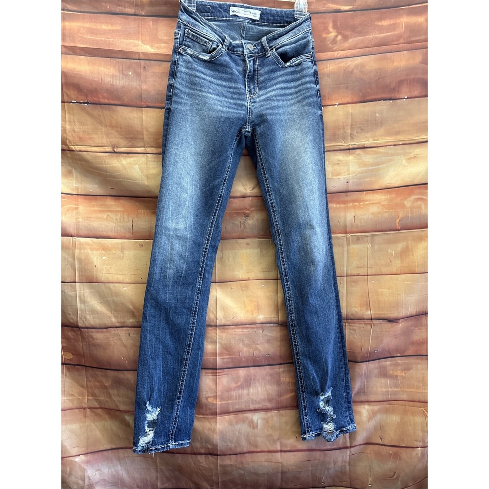 BKE Stella Mid Rise Straight Leg Jeans Womens 27 x 31.5 Stretch Slim Fit ABK862